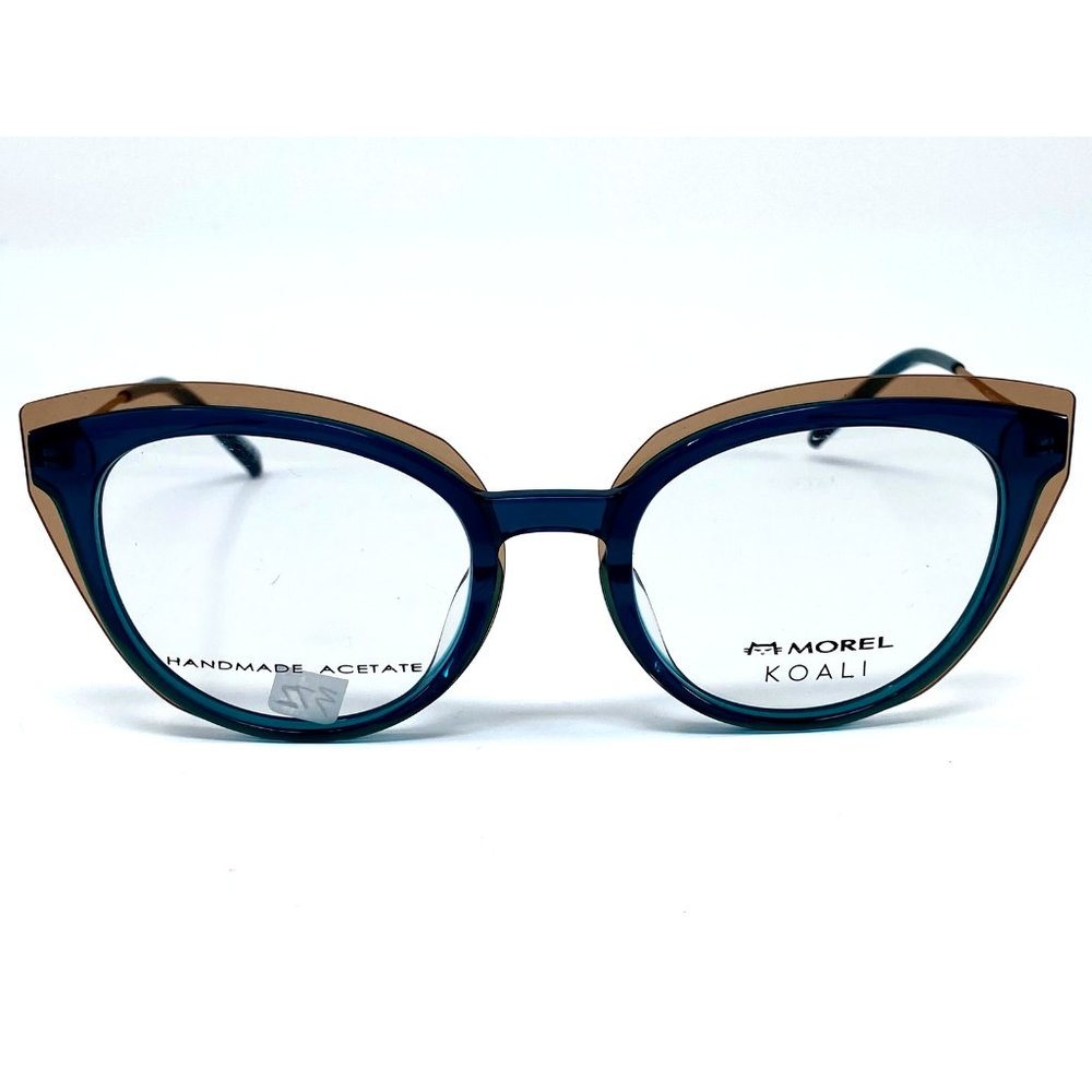 New KOALI Blue/Gold Handmade Acetate Cat-Eye Womens Eyeglasses 50-20-140